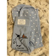 An original Penguin comic blue and white polka dot socks