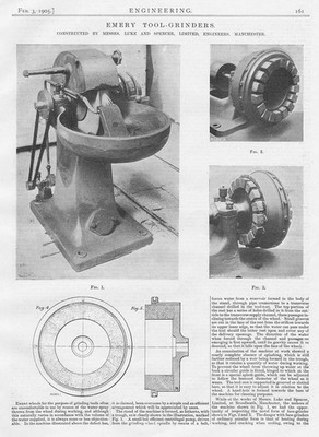 Antiker Technikdruck 1905 - Emery Werkzeugschleifer