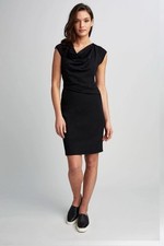 Elie  Tahari Cowl Neck Ruched Dress Black Size Small NWT