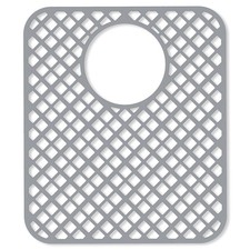 2 Pack Silicone Sink Protectors for Kitchen Sink, Trellis 13x11 Gray