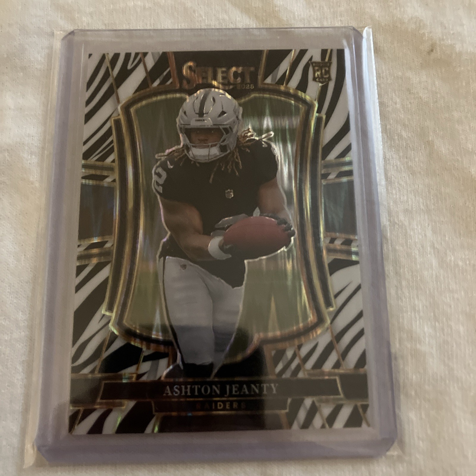 2025 Panini Select - Premier Level Ashton Jeanty #104 Zebra Prizm (RC)