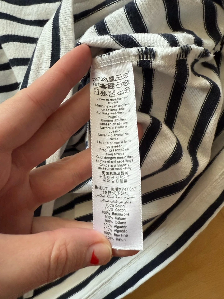 Petit Bateau Sailor Stiped Long Sleeve T-shirt Blue White Cotton French XS - Image 4 of 4