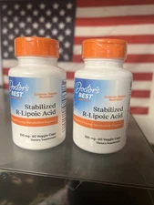 Doctor's Best Stabilized R-Lipoic Acid 100mg 2x60 Veg Caps Exp 10/26