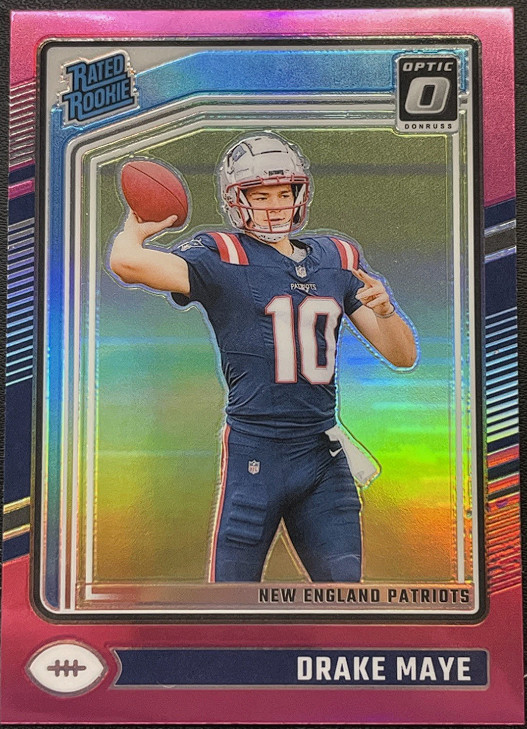 2024 DRAKE MAYE Optic Rated Rookie Pink Prizm MINT Condition #229 Pink Prizm(RC)