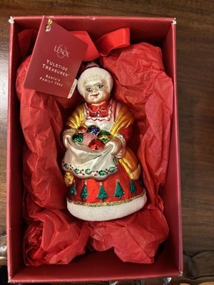 NEW Lenox Mrs Claus Santas Family Tree Glass Ornament Yuletide Treasures
