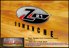 Ranger Comanche Z21 Vinyl Decal Set 8.7