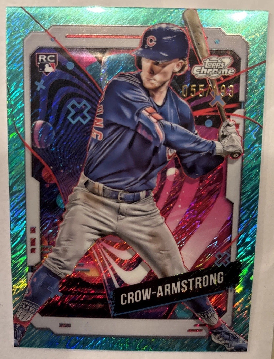 2024 Topps Cosmic Chrome Aqua Equinox #52 Pete Crow-Armstrong RC Rookie /199