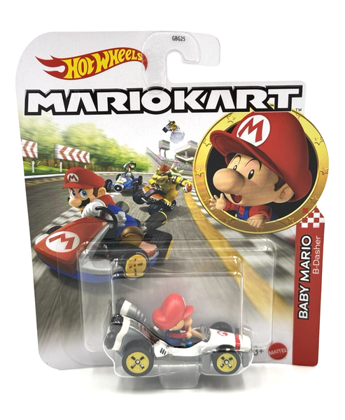 Hot Wheels Mario Kart Baby Mario B-Dasher 1:64 Auto Fahrzeug Neu-image