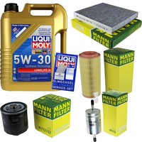 Mann Inspektionspaket 5L Liqui Moly Longlife III 5W-30 FüR Audi A2 1.4 1.6 FSI
