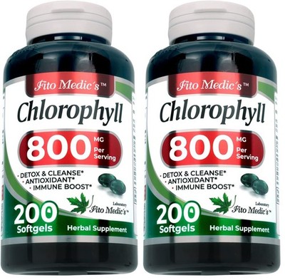 FITO MEDIC'S Lab - Chlorophyll - Pure - 800 mg per 200 Count (Pack of 2)
