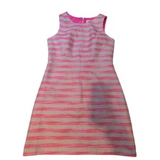 Eliza J Pink Gold Striped Sleeveless Sheath Dress Size 10