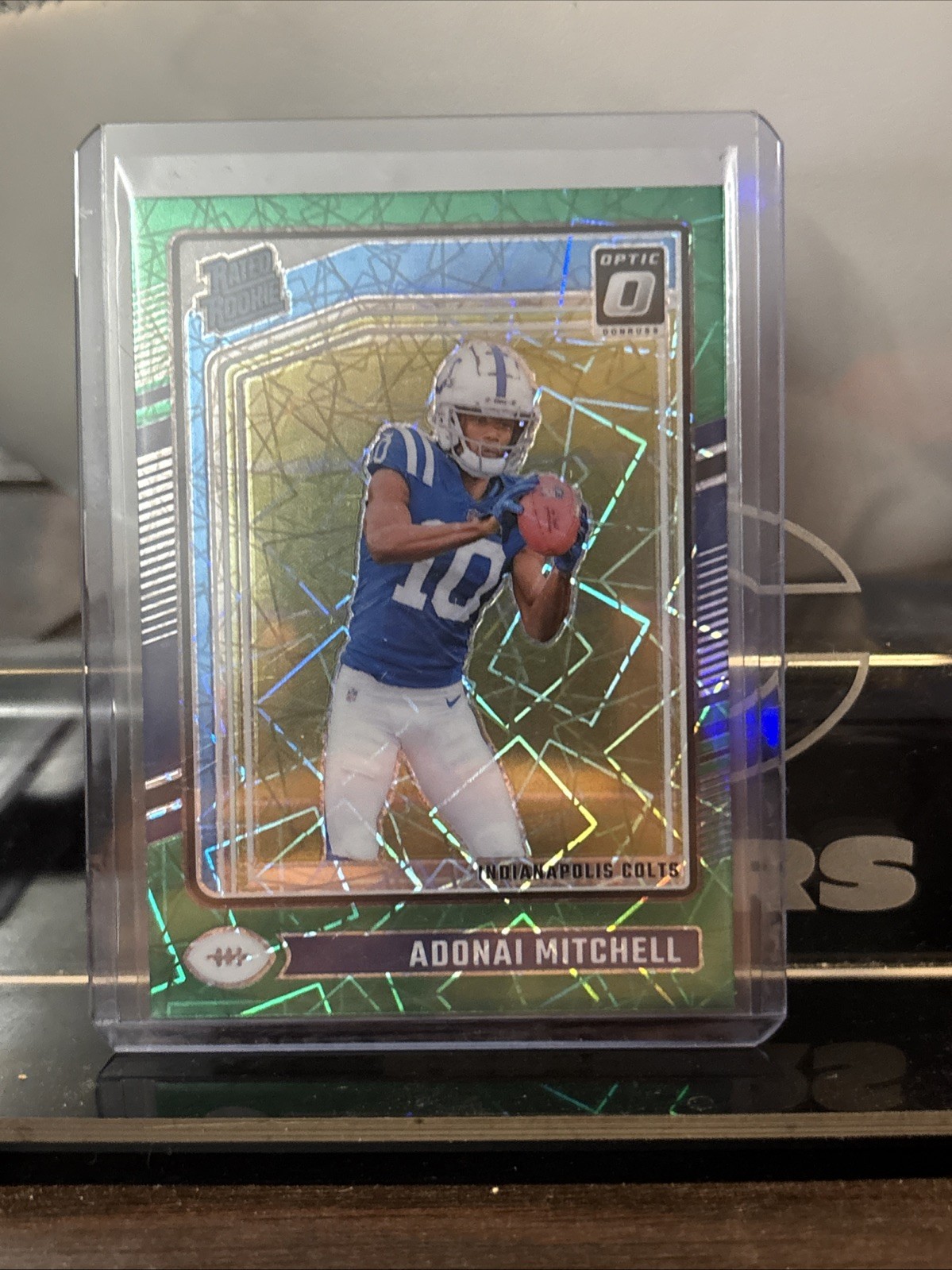 2024 Panini Donruss Optic Rated Rookie Adonai Mitchell #203 Green Velocity Prize