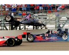 1995 STAN FOX CAR FLIES OVER AJ FOYT INDY 500 AUTO RACING CRASH WRECK 8x10 PHOTO