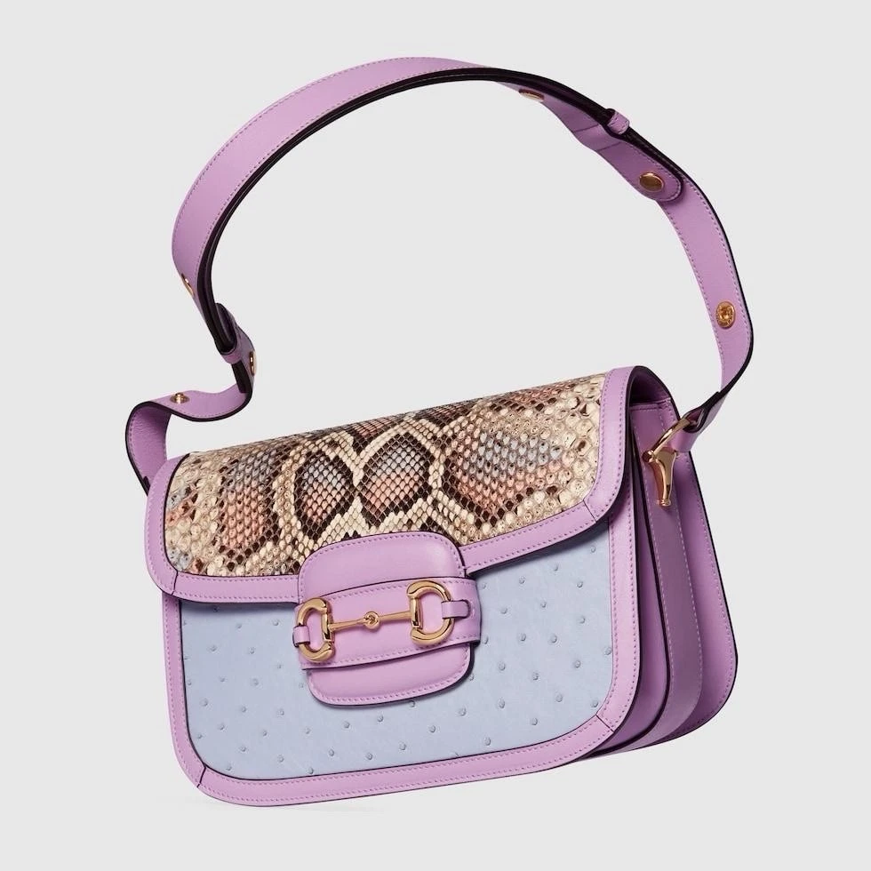 Petit sac autruche Gucci Horsebit 1955   Neuf avec étiquette