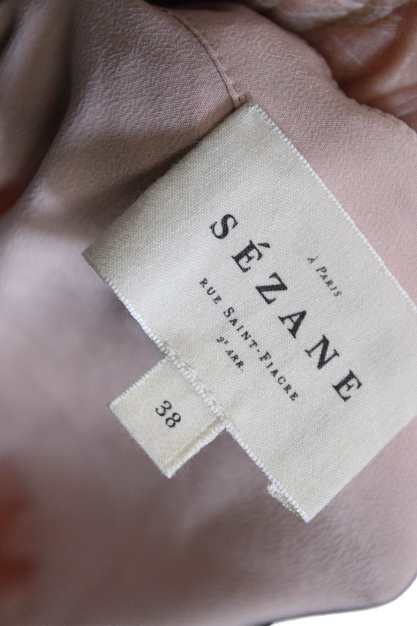 Sezane Women Basic Silk Collared Button Long Slee… - image 4