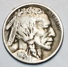 1916 Indian Head Buffalo Nickel 5c - Philadelphia Fine half of Horn Showing !!!