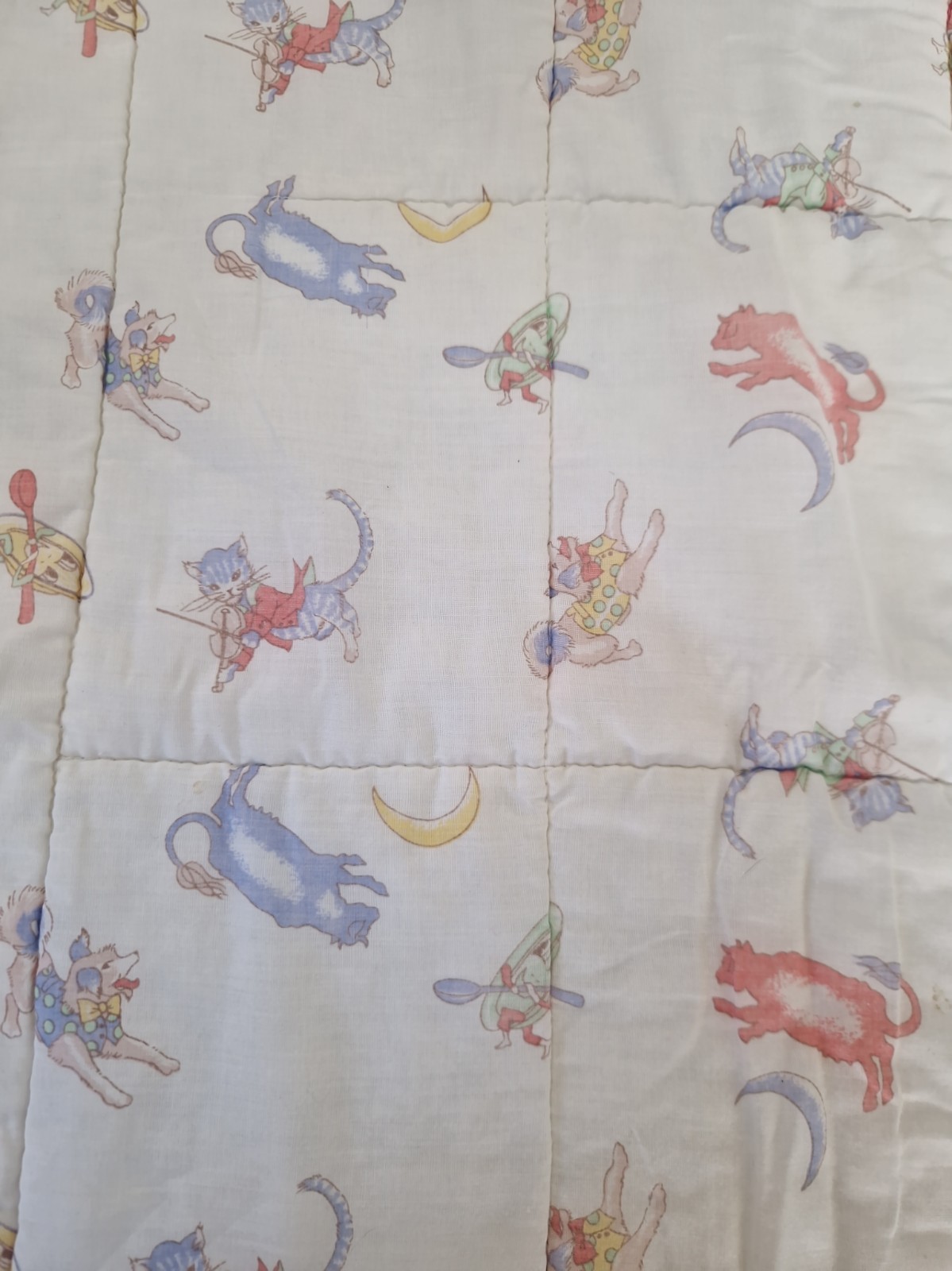 Trapunta culla vintage bambino stampa Hey Diddle Diddle 67x95 cm foto 5
