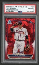 2023 Bowman Chrome Sapphire #200 Luis Guanipa 1st Red /5 PSA 10 Braves
