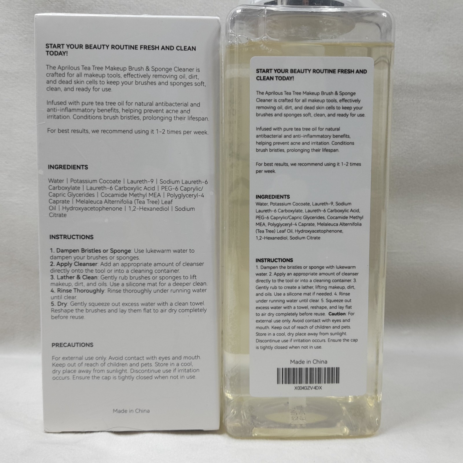 2~Makeup Brush Cleaner, Tea Tree Oil, Shampoo for Sponges & Puffs, Deep Cleaning