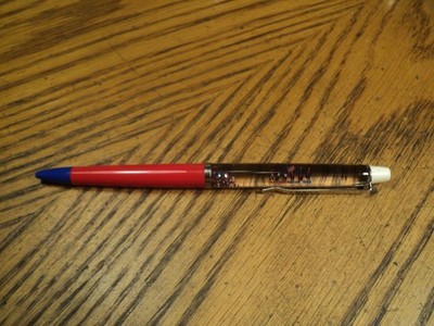 Vintage Floaty Ballpoint Pen  Independence Day 5-13/16'' Long  Unbranded Denmark