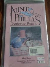 VINTAGE EASY SEW PATTERN AUNT PHILLY'S TOOTHBRUSH RUGS MUG RUGS #AP109