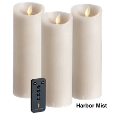 Luminara 3-Piece Flameless 8.5" Pillar Candle Set with Remote