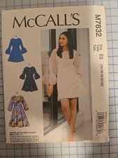 7832 McCall's Misses 14 to 22 Fitted Lined Dress Uncut Sewing Pattern New