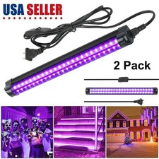 2 Pack 48 LED UV Light Bar Fixtures Ultraviolet Lamp Strip US Plug DJ Party Club