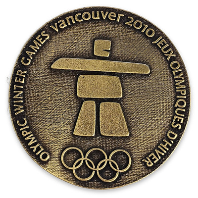 Vancouver 2010 Winter Olympics Inukshuk Olympic Rings Commemorative Medal Bronze