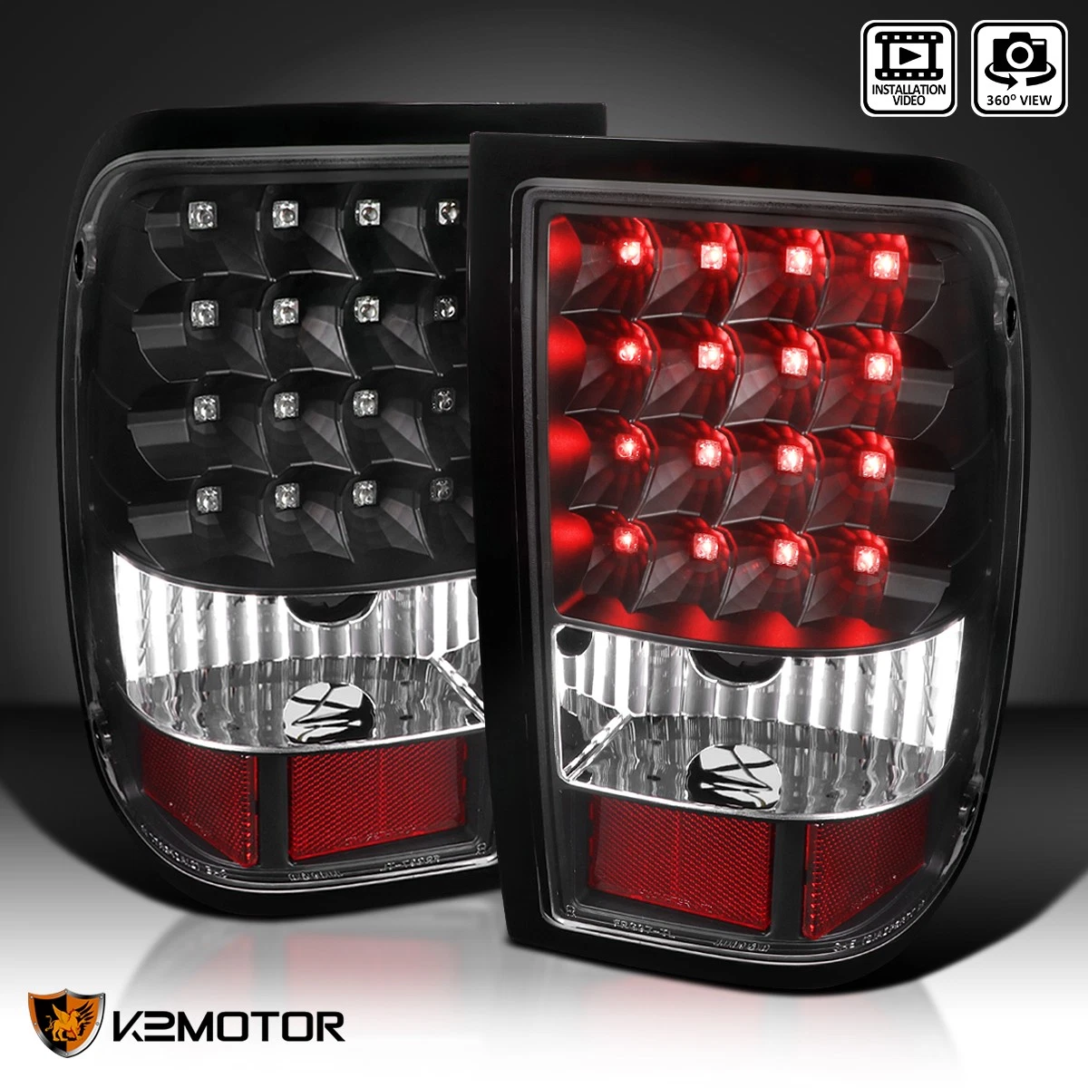 Find 01-11 FORD RANGER LED L.E.D BLACK TAIL LIGHTS REAR LAMPS ASSEMBLY - Foto 2