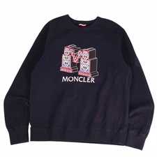 Moncler Sweatshirt 2019 Trainer Long Sleeve Logo Cotton Top Men's XL Used MOLO-0