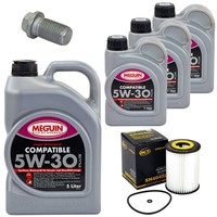 MotoröL Filter Set 5W-30 Plus Meguin 8 Liter + Schraube FüR Mercedes C-Klasse