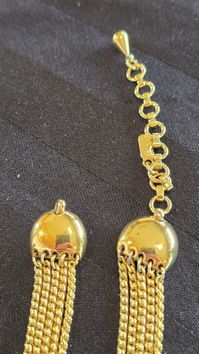 De colección. Collar Grueso Borla Tono Dorado Monet 5 Hilos Serpiente Cadena Ajustable 16" - Imagen 3 de 17