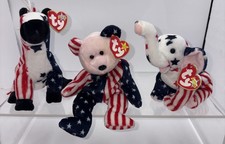 TY BEANIE BABIES LOT OF 3 2000 LEFTY, RIGHTY  1999 SPANGLE RETIRED VINTAGE USA