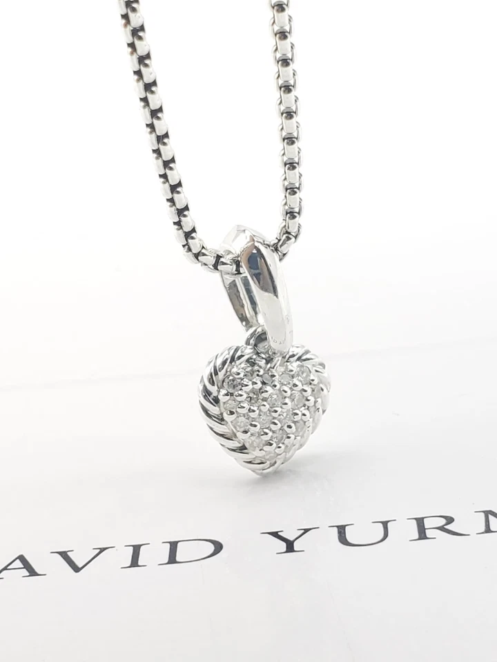 D.Y. Colar com pingente de coração de biscoito de prata esterlina - Imagem 2 de 4