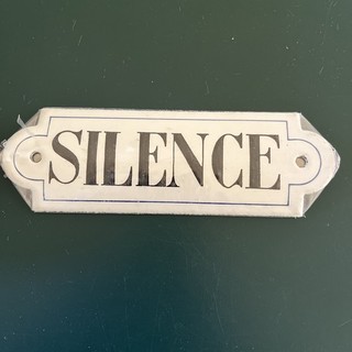 vintage french enamel sign. 6 Inch By 2 Inch