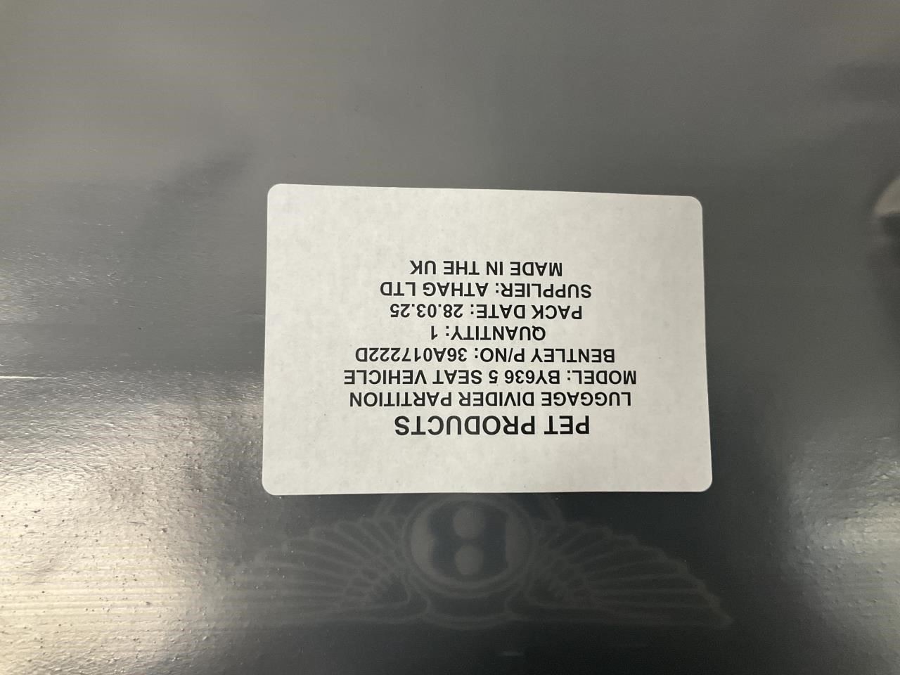 21-27 Bentley Bentayga Luggage Compartment Partition Q