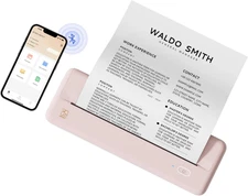 Wireless Portable Printers, Bluetooth Printer, iOs Android Phone & Laptop, Pink