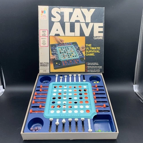Stay Alive Milton Bradley 1971 Marble Game VTG Complete ORIGINAL GLASS MARBLES!