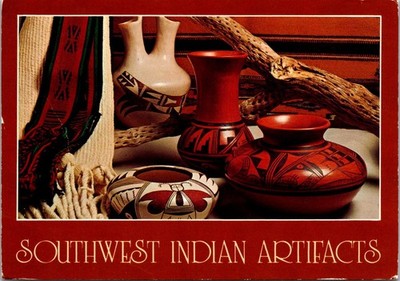 Southwest Indian Artifacts Pottery Arizona Native Continental Postcard A175
