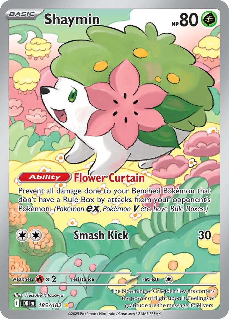 Shaymin 185/182 Illustration Rare Destined Rivals Pokemon NM