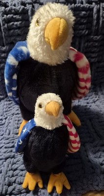 Ty Beanie Babie & Buddy Lot Of 2 ''SOAR'' Majestic Eagle  Symbol  for US  2002