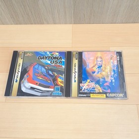 Japanese SEGA SATURN Console bundle with 2 controllers & 5 Games tested working