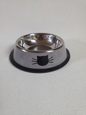 Small Cat Bowl Serenlive Kitty Cat Food  Water / Bowl Lightweight Metal & Rubber