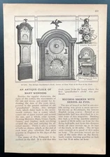 17th Century Grandfather Astronomical Clock 1913 pictorial Eva Falmouth