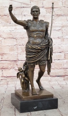 Vintage Grand Tour Kaiser Julius Cäsar Bronze Statue Handgefertigt Lost Wax