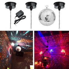 RGBW Disco Ball Motor Mirror Reflection Ball Hanging for Christmas New Year