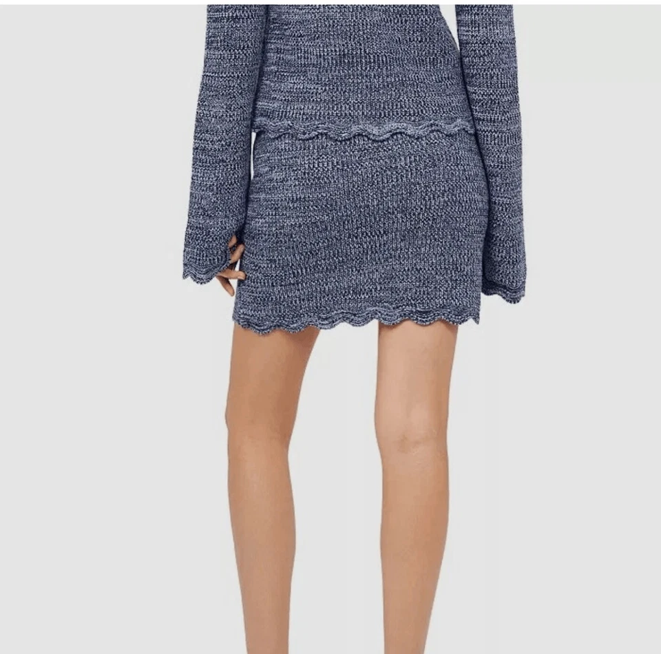 JOIE Detta 100% шерсти мягкий вязаный резинке юбка зубчатый край размер L новый с Ярлыками - Изображение 2 из 4