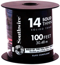 22955952 Simpull THHN or THWN2, 14 Gauge THHN Stranded Wire, 100' per Roll, Blac