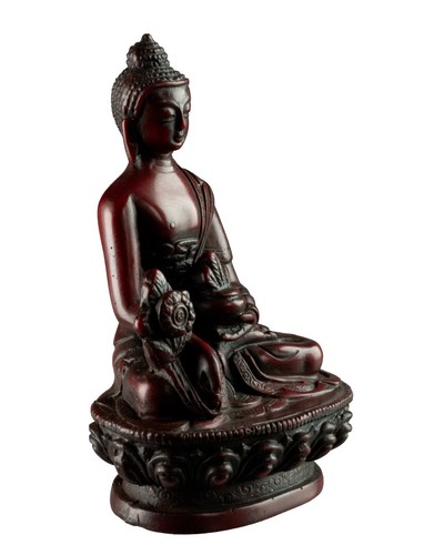 Bhaisajyaguru Buddha Medicine Statue 11 Cm Resin Nepal # 3076 - Picture 3 of 8